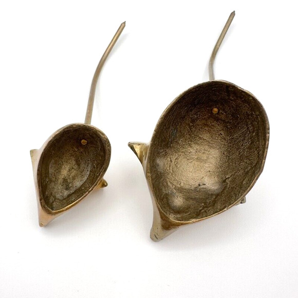 Brass Mouse Ring Holders or Receipt Holders Lot of Two Vintage Mid Century - Picture 9 of 13